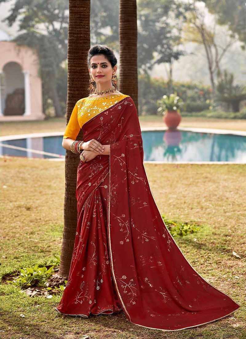 Lt Rajkanya Fancy Party Wear Wholesale Georgette Sarees Catalog
